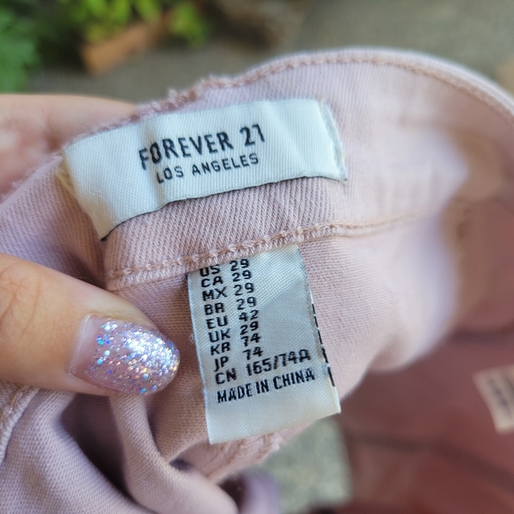 Forever 21 Blush Pink Button Down Mini Skirt with Rose Gold Buttons - Picture 8 of 9